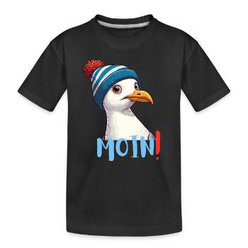 Hambourg Moin Mer du Nord Allemagne Nord Drôle Mouette - T-shirt bio Premium Enfant - noir - Devant