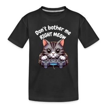 Video Game Katze Controller Gamer Zocken PC Lustig - Kinder Premium Bio T-Shirt - Schwarz - Vorne