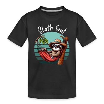 Sloth Hamac Time Out Vacances Plage Mer Fun - T-shirt bio Premium Enfant - noir - Devant