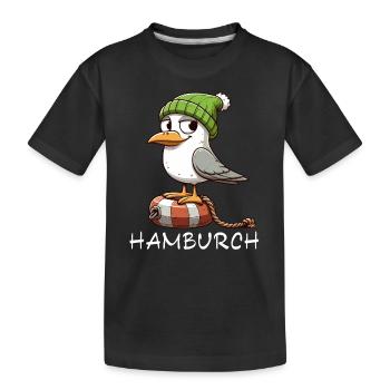 Hamburg Seagull North Sea Hamburg Coast Sea Funny - Kids' Premium Organic T-Shirt - black - Front