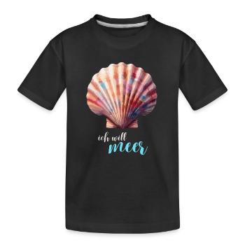 Vacances Coquillage Pétoncle Longing Vacances - T-shirt bio Premium Enfant - noir - Devant