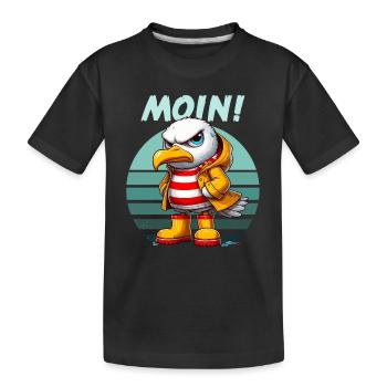Hambourg Moin Seagull Nord Allemand Drôle Rétro - T-shirt bio Premium Enfant - noir - Devant