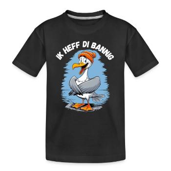 Hamburg Seagull I Love You Low German North Sea - Kids' Premium Organic T-Shirt - black - Front