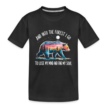 Natur Wald Entspannung Naturschutz Bär Auszeit - Kinder Premium Bio T-Shirt - Schwarz - Vorne