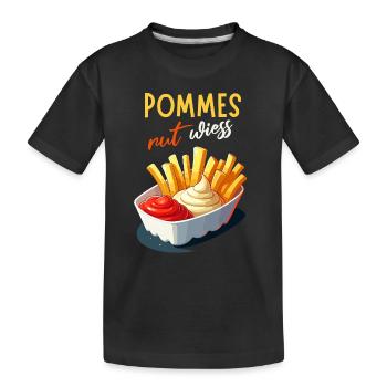 fries rut wiess snack bar cologne kölsch party funny - Kids' Premium Organic T-Shirt - black - Front