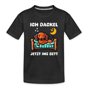 Chien Teckel Teckel Amis Lit Fatigué Sommeil Tenue - T-shirt bio Premium Enfant - noir - Devant
