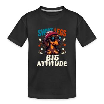 Hund Dackel Pfotenabdruck Beanie Dackelfreund Wau - Kinder Premium Bio T-Shirt - Schwarz - Vorne