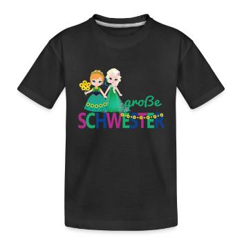 big sister girl bouquet - Kids' Premium Organic T-Shirt - black - Front