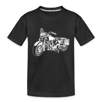 Chopper Motorrad 10_weiß - Kinder Premium Bio T-Shirt - Schwarz - Vorne