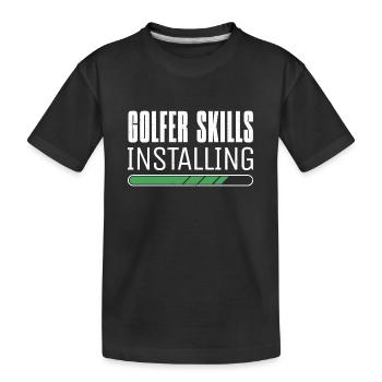 Golfspieler Golfen Golfer Skills Golf - Kinder Premium Bio T-Shirt - Schwarz - Vorne