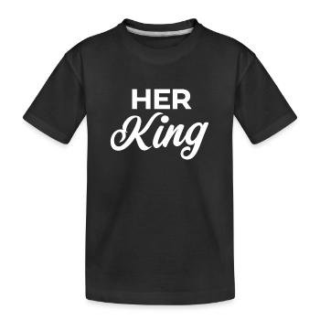 Son roi - T-shirt bio Premium Enfant - noir - Devant