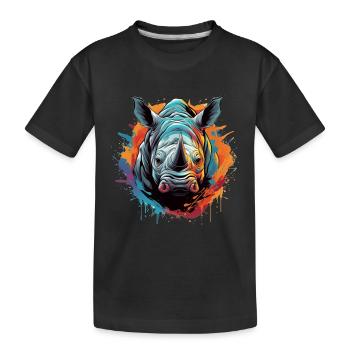 Party Rhinoceros - Kids' Premium Organic T-Shirt - black - Front