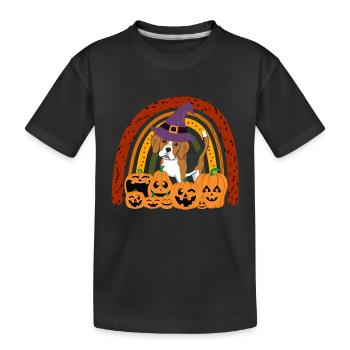 Süßer Beagle Halloween Kostüm Hund - Kinder Premium Bio T-Shirt - Schwarz - Vorne