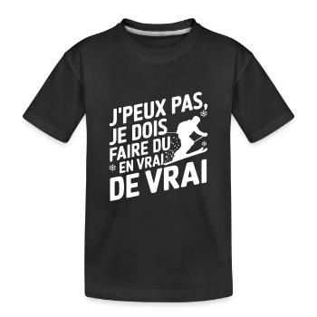 Ich muss Ski fahren - Kinder Premium Bio T-Shirt - Schwarz - Vorne