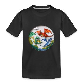 Drachen-Abenteuer – Fantasie für kleine Helden - Kinder Premium Bio T-Shirt - Schwarz - Vorne