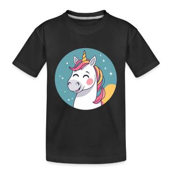 Magisches Einhorn – Glitzer und Fantasie - Kinder Premium Bio T-Shirt - Schwarz - Vorne