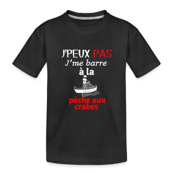 Marine Humour – Ich gehe Krabbenfischen - Kinder Premium Bio T-Shirt - Schwarz - Vorne
