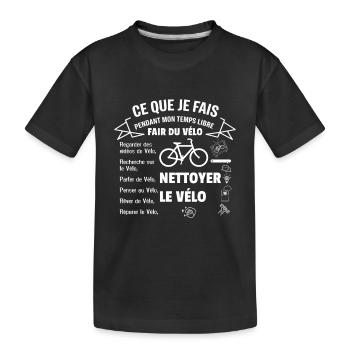 Was ich in meiner Freizeit mache: Radfahren - Kinder Premium Bio T-Shirt - Schwarz - Vorne