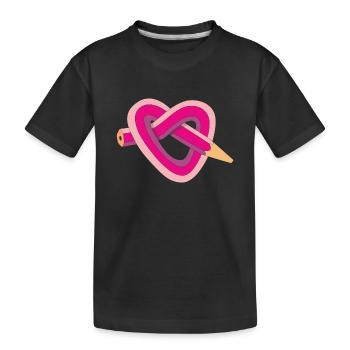 Bleistiftherz - Kinder Premium Bio T-Shirt - Schwarz - Vorne