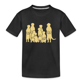 Erdmännchen - Kinder Premium Bio T-Shirt - Schwarz - Vorne