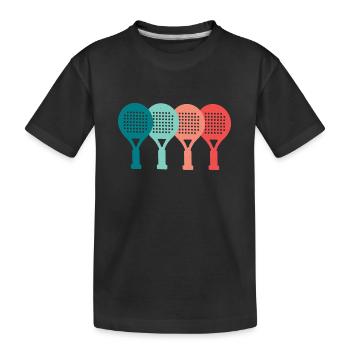 Padel-Tennis Padelschläger Retro Padel - Kinder Premium Bio T-Shirt - Schwarz - Vorne