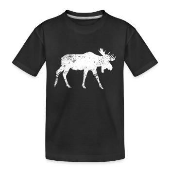 Vintage Moose - Kinder Premium Bio T-Shirt - Schwarz - Vorne