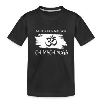 Yoga - Kinder Premium Bio T-Shirt - Schwarz - Vorne