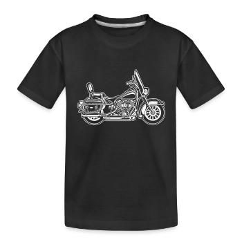 Chopper / Motorrad 06_weiß - Kinder Premium Bio T-Shirt - Schwarz - Vorne