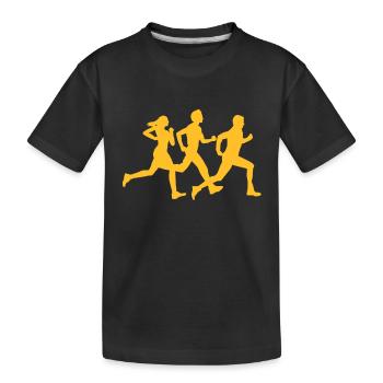 runners - Kids' Premium Organic T-Shirt - black - Front