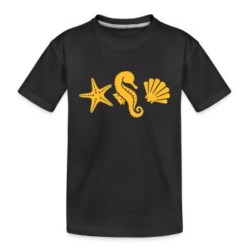 Shell - Kids' Premium Organic T-Shirt - black - Front