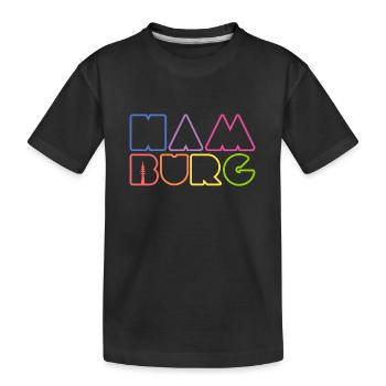 Hamburg Grafik Hansestadt Norden Hamburg - Kinder Premium Bio T-Shirt - Schwarz - Vorne