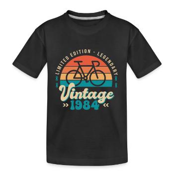 1984 Anniversary Bicycle Cyclist Born in 1984 - Kids' Premium Organic T-Shirt - black - Front