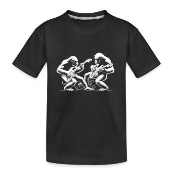 Gitarren-Groove Gorillas - Kinder Premium Bio T-Shirt - Schwarz - Vorne
