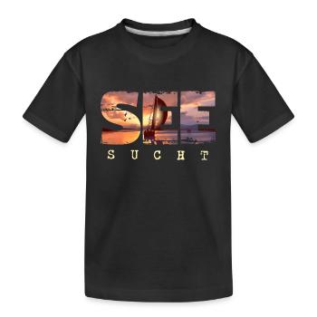 See Sucht - Segeln Outfit Yacht Segelboot Maritim - Kinder Premium Bio T-Shirt - Schwarz - Vorne