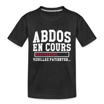 Abdos en cours veuillez patienter - T-shirt bio Premium Enfant - noir - Devant