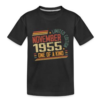 Awesome since November 1955 Geburtstagsgeschenk - Kinder Premium Bio T-Shirt - Schwarz - Vorne