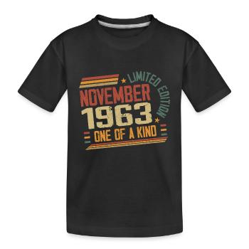 Awesome since November 1963 Geburtstagsgeschenk - Kinder Premium Bio T-Shirt - Schwarz - Vorne