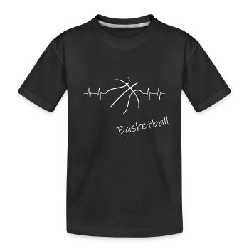 Basketball Herzschlag heartbeat Streetball - Kinder Premium Bio T-Shirt - Schwarz - Vorne