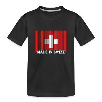 Schweiz, Made in Swiss - Kinder Premium Bio T-Shirt - Schwarz - Vorne