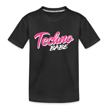 Techno babe - Kids' Premium Organic T-Shirt - black - Front