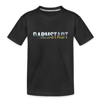 City Skyline Darmstadt - Kinder Premium Bio T-Shirt - Schwarz - Vorne