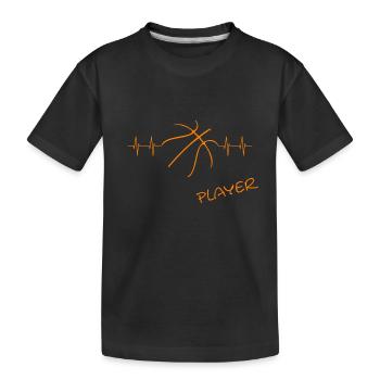 Basketball, Player, heartbeat, Streetball - Kinder Premium Bio T-Shirt - Schwarz - Vorne