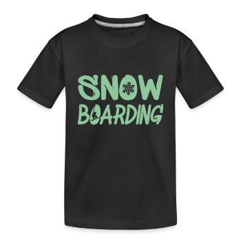 snowboarding schneeflocke - Kinder Premium Bio T-Shirt - Schwarz - Vorne