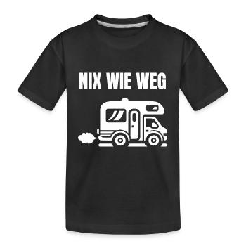 Camping Caravan Campingplatz Urlaub Camper Lustig - Kinder Premium Bio T-Shirt - Schwarz - Vorne