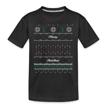 Weihnachts Muster - Kinder Premium Bio T-Shirt - Schwarz - Vorne