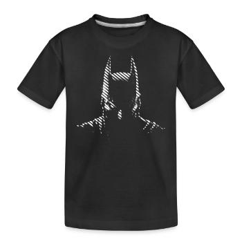 Batman black & white Silhouette - Kinder Premium Bio T-Shirt - Schwarz - Vorne