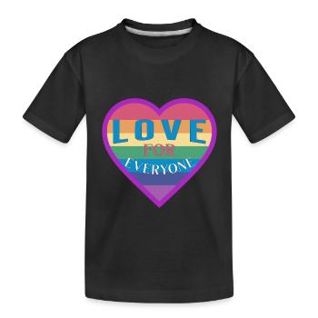Heart rainbow unisex love for everyone - Kinder Premium Bio T-Shirt - Schwarz - Vorne