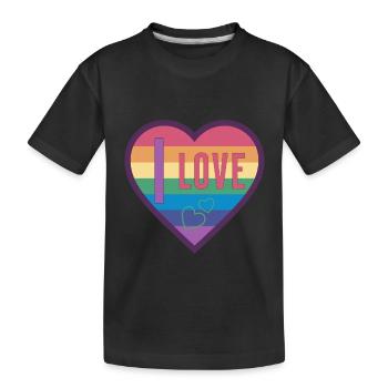 colorful heart rainbow unisex love for everyone - Kinder Premium Bio T-Shirt - Schwarz - Vorne