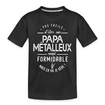 Papa métalleux Métal Music heavy metal - T-shirt bio Premium Enfant - noir - Devant