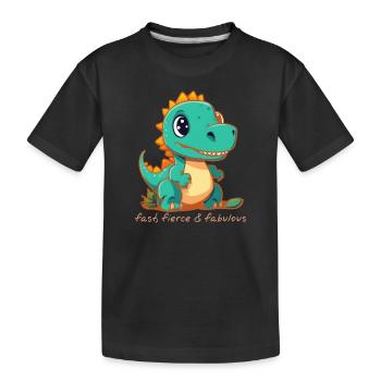 Dinosaures rapides et féroces - T-shirt bio Premium Enfant - noir - Devant
